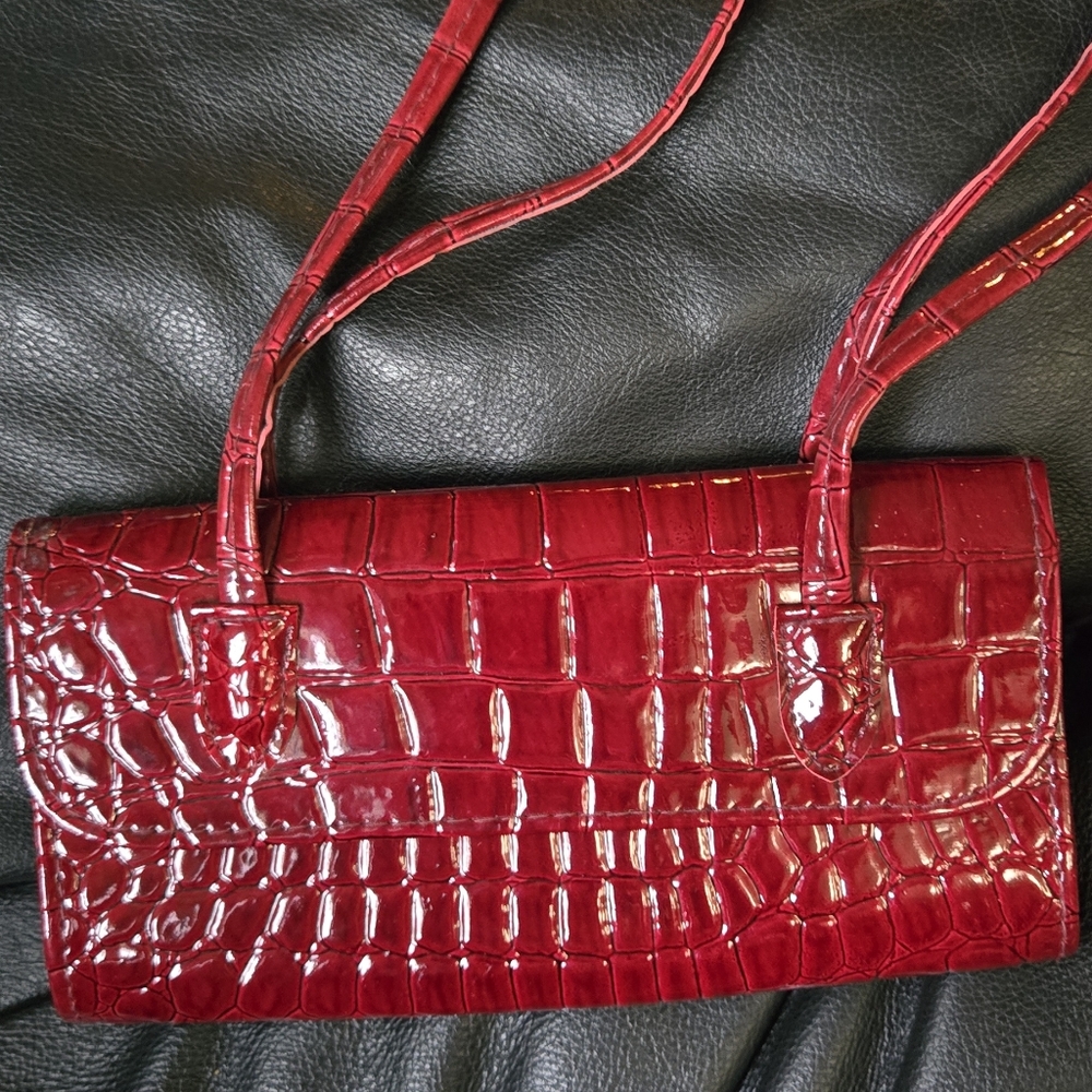 HOST PICK! 🎉🎊 Elle Red Croc-Embossed Mini Bag 8"×4" - Picture 3 of 7